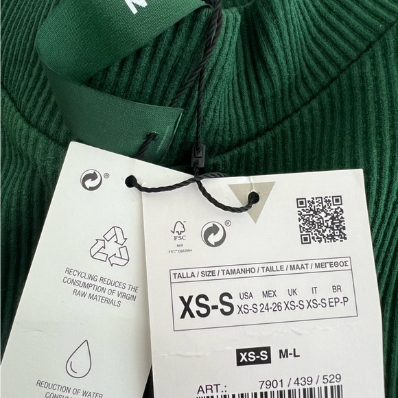 Zara Mockneck Ribbed Top. NWT - Picture 5 of 5